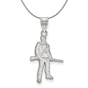 Sterling Silver West Virginia U. Medium Necklace - 20 Inch